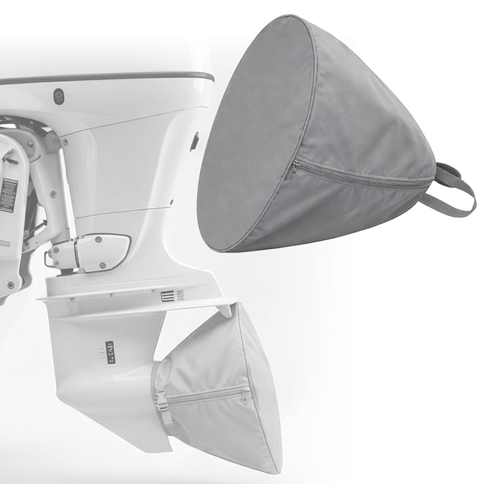 HWIMARINE Boat Motor Propeller Cover, 15-1/2" OD Heavy Duty Marine Propeller Protective Bag, Waterproof & Dustproof, UV Resistant, Fits 12"-15" Propellers, Outboard Motor Prop Guard Cover (Grey)