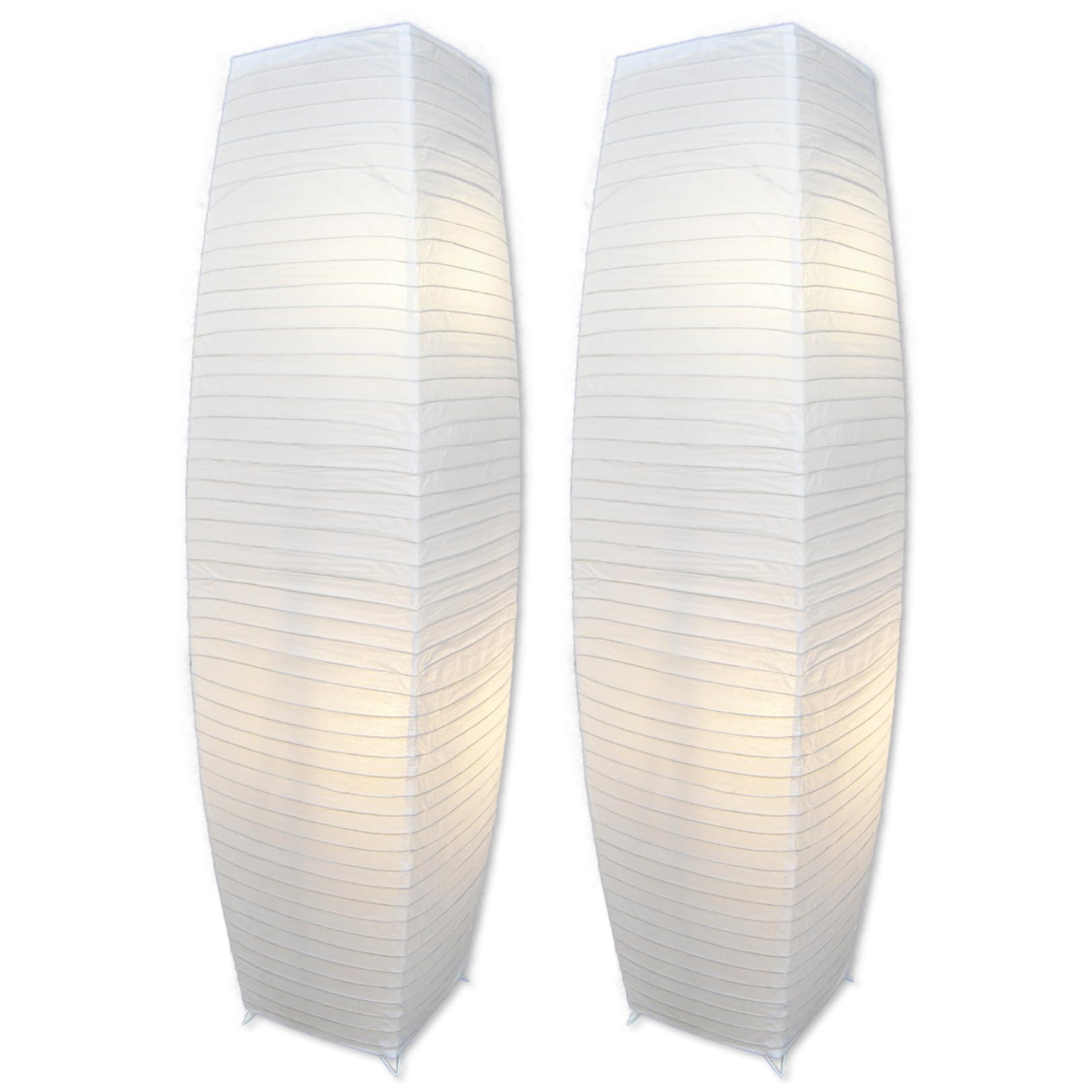 Photo 1 of LIGHTACCENTS Rice Paper Floor Lamps for Living Room - 2-Pack White Paper Standing Lamps with On/Off Footswitch - Elegant Bedroom Decor Lamp for Bedroom - Versatile Lamps for Living Room