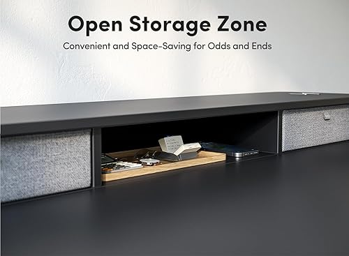 Miniatura 4 de BANTI Escritorio eléctrico de pie ajustable en altura con 4 cajones, mesa de 55 x 24 pulgadas con estante de almacenamiento, escritorio de pie,