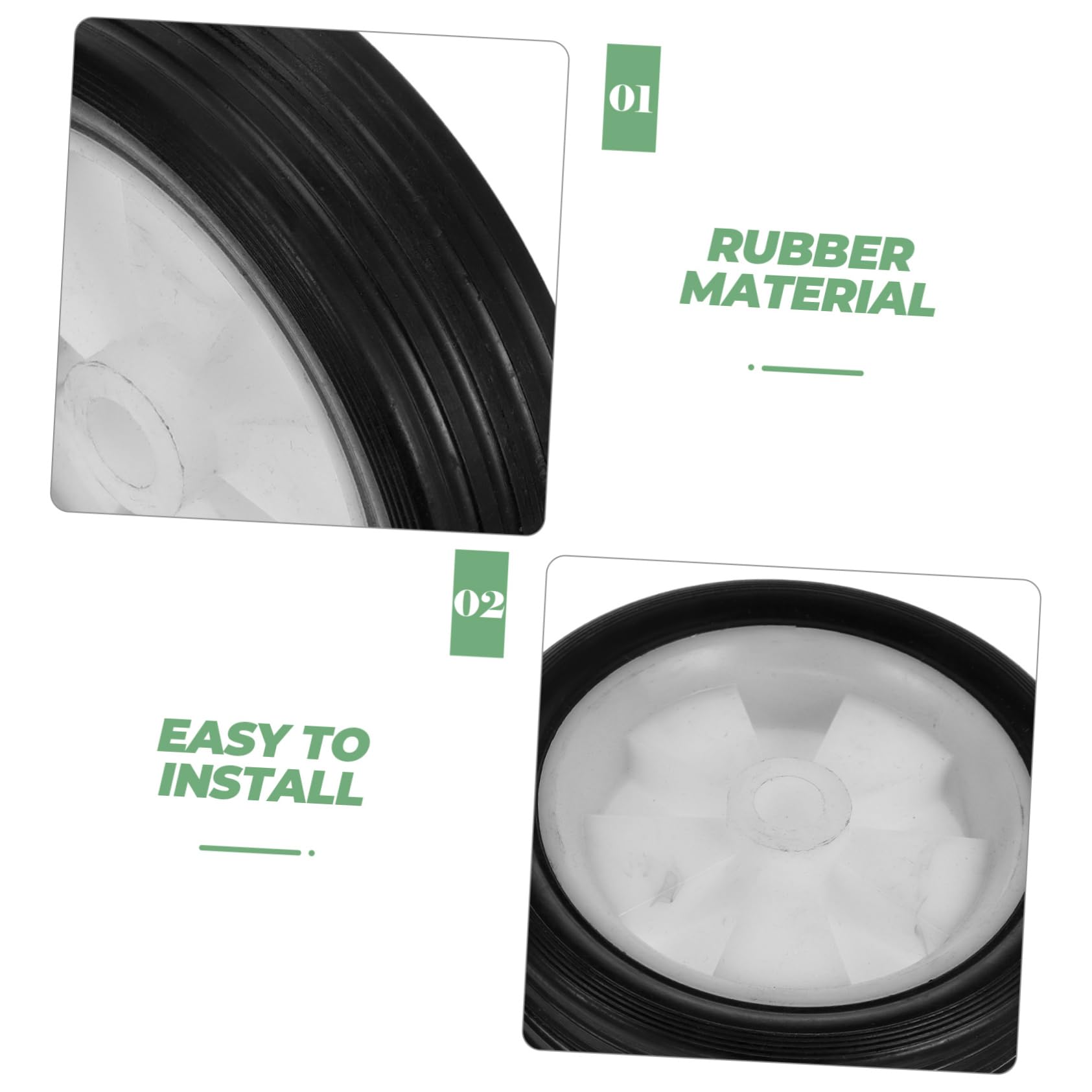 2 Stück Universelle Gummi Wheels für Rasenmäher Geräuschlose Solide Räder aus Pp Kontrollfunktion für Mähradaufsatz und Mähwerksräder Ersatzräder für Gartenrasenmäher