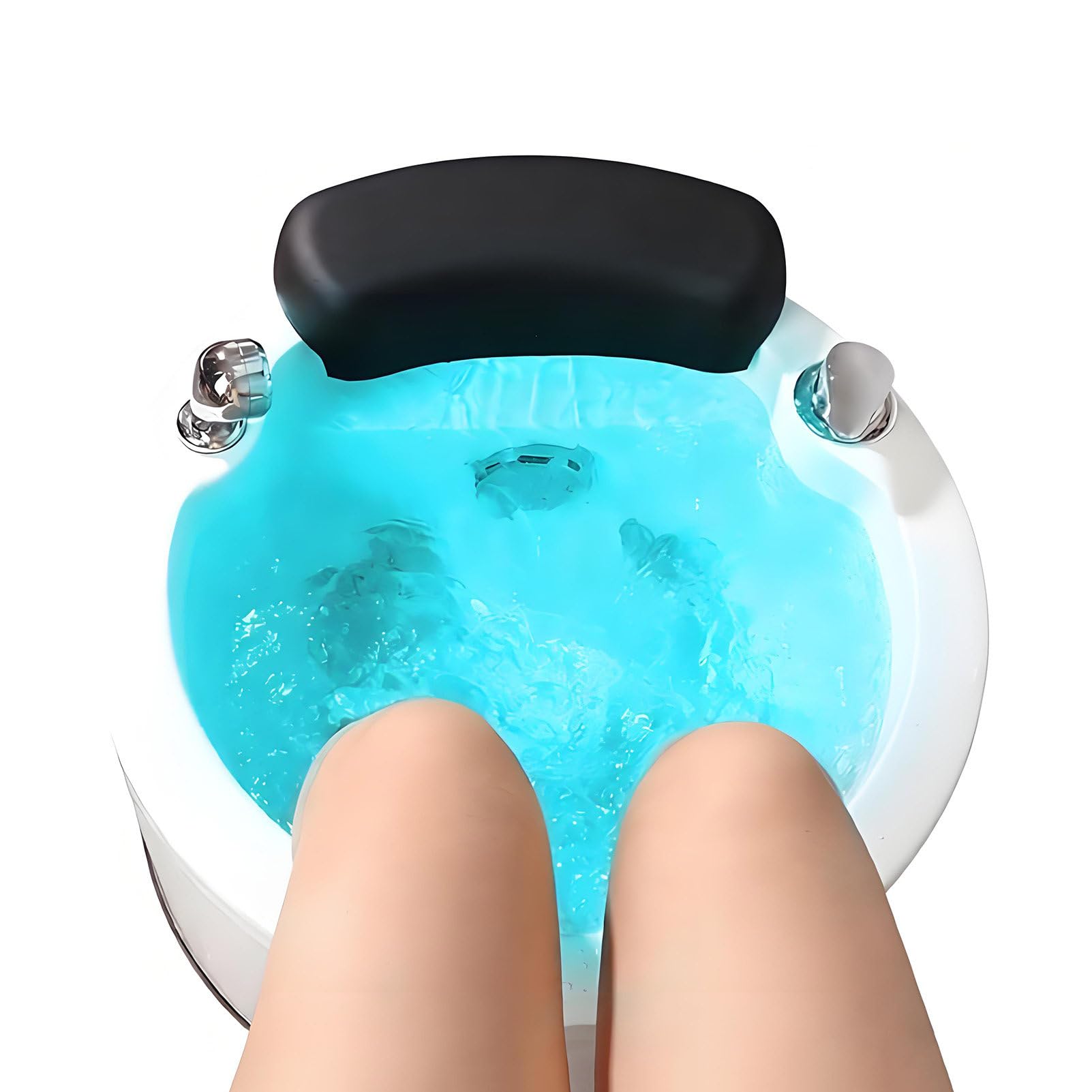 Vasca da Bagno per Pediluvio in Acrilico, Vaschetta per Pedicure e Spa Plantare, con Funzione Idromassaggio e Luci Colorate, Temperatura dell'Acqua Regolabile (Calda/Fredda)