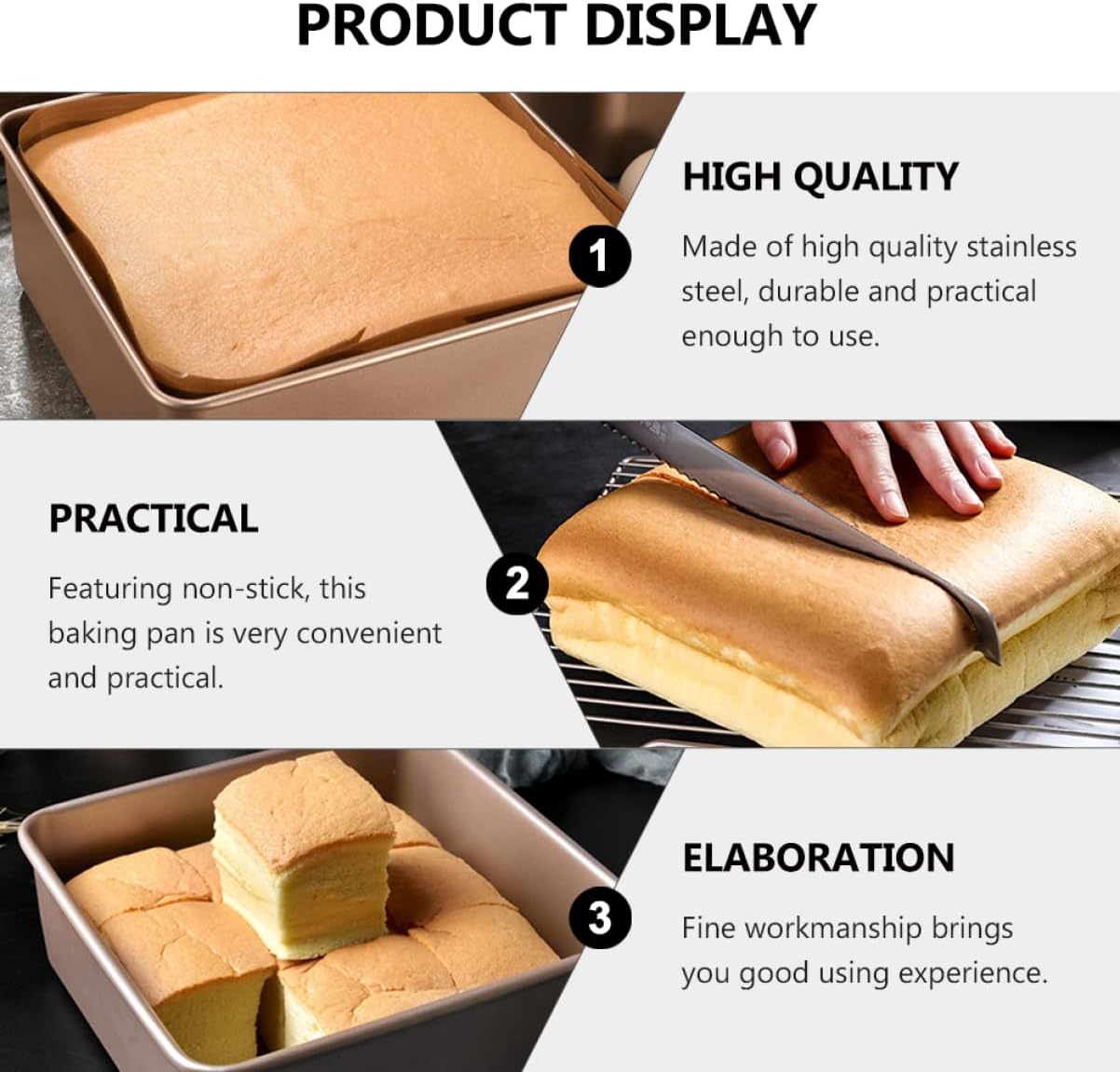 VICASKY Square Non-stick Cake Pan Sturdy Baking Tray for Cakes and Barbecue 9x9 inch Baking and Outdoor Grilling