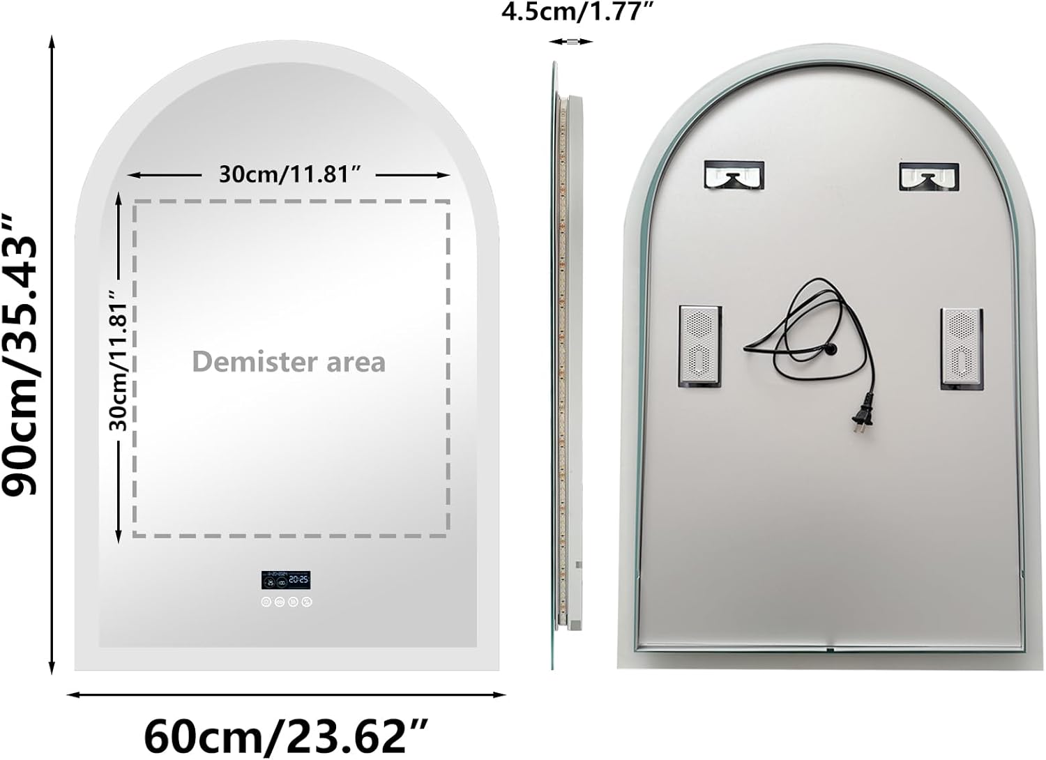 Diagram illustrating the anti-fog function of the LUVODI mirror