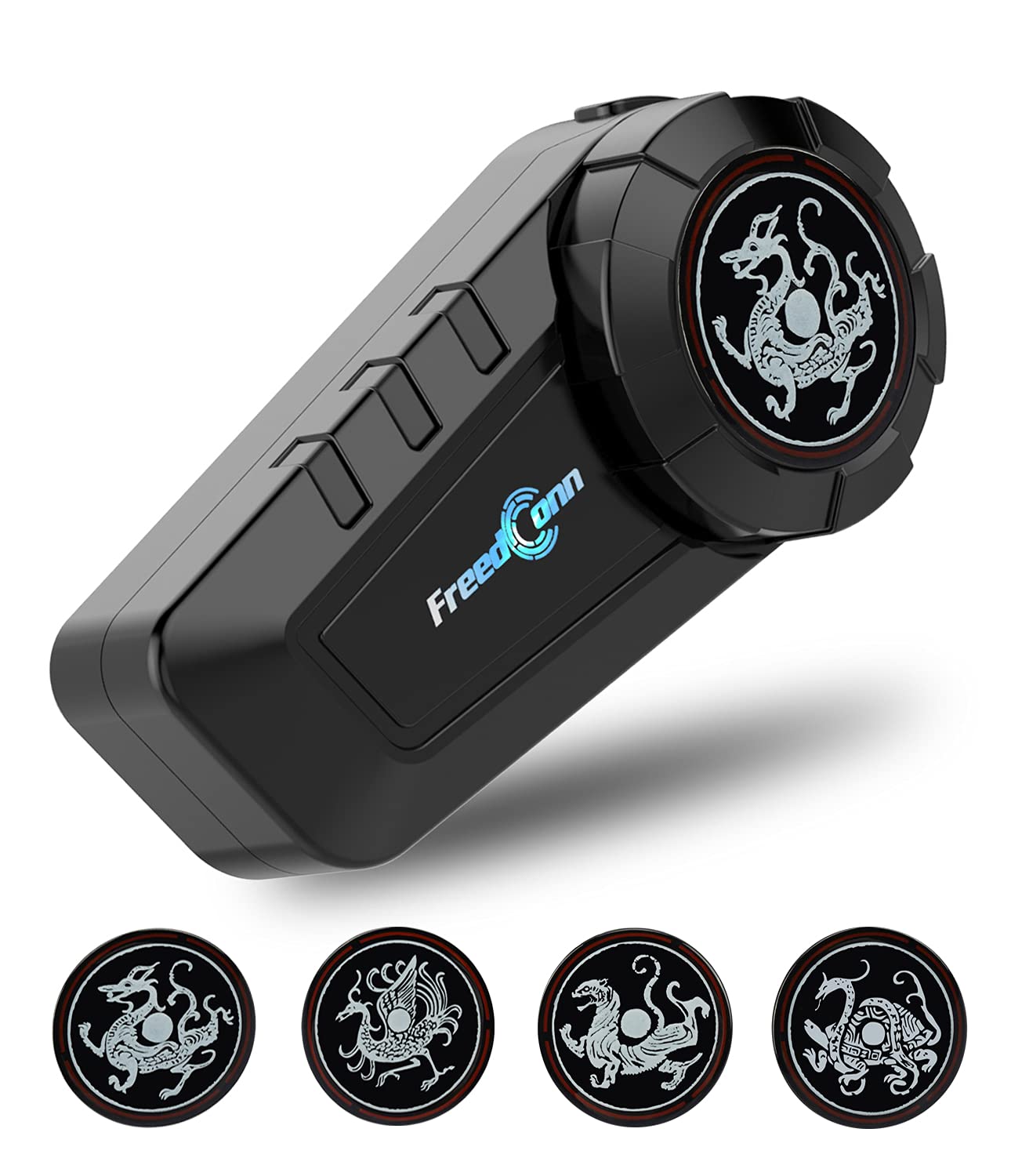 FreedConn Helmet Bluetooth Headset KY Pro 6-Way 2000M Motorcycle intercom,Waterproof Communication System Supports Music Sharing, Siri, FM, Compatible with Other Brands Motorbike Interphone(1PACK)