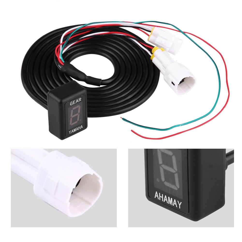 KIMISS Moto ECU Plug Bracket 6 Vitesse Indicateur Numérique Indicateur Indicateur de Vitesse étanche pour FJR1300 FZ6 FZ6R XJ6 XJR400 XJR1300 YS250 YZF-R1 FZ8 FZ1 FZH150