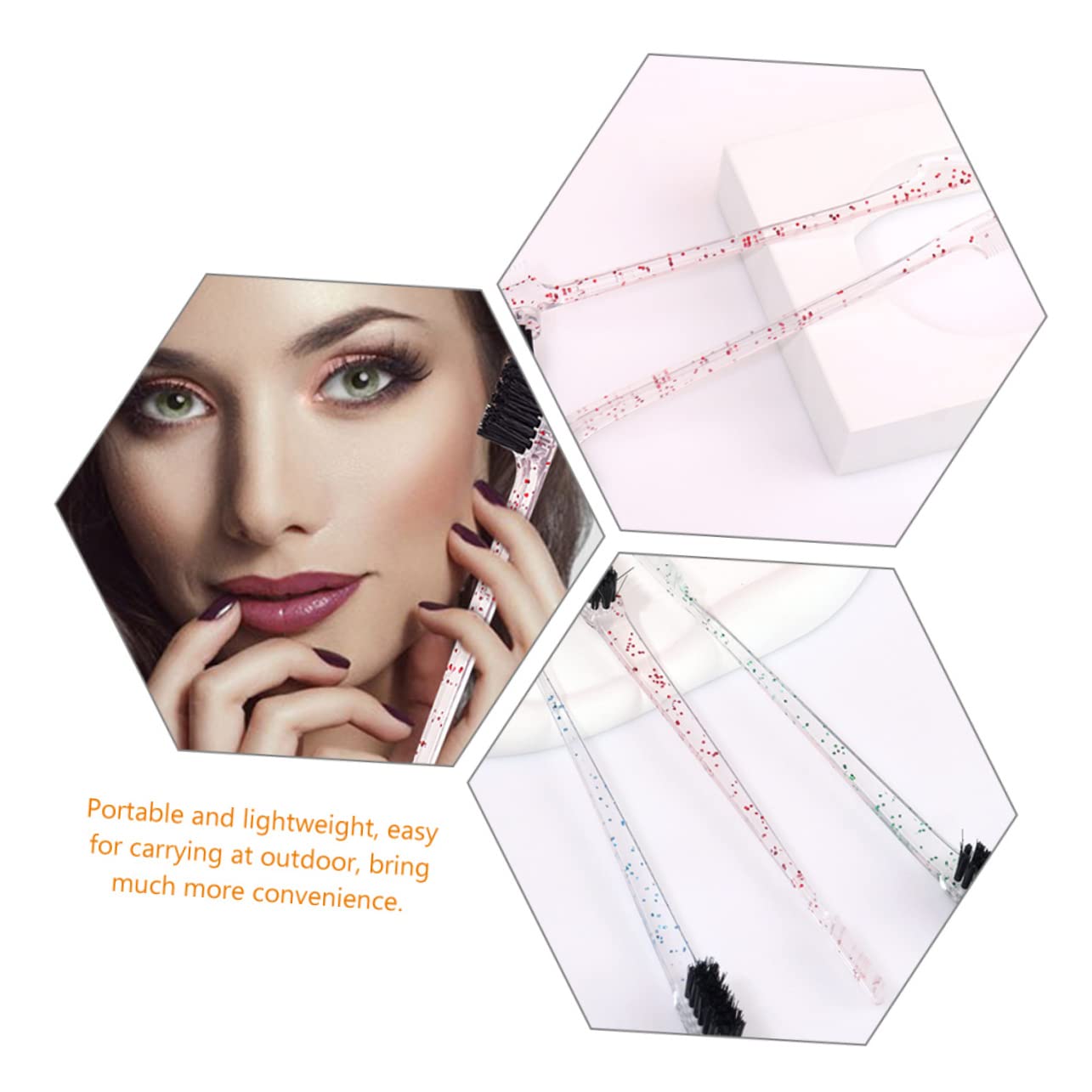 FOMIYES 48 Pz pennello per sopracciglia a doppia punta strumento per il trucco delle donne pennello per sopracciglia da donna makeup kit make up kit pettini pettine spazzola per bordi