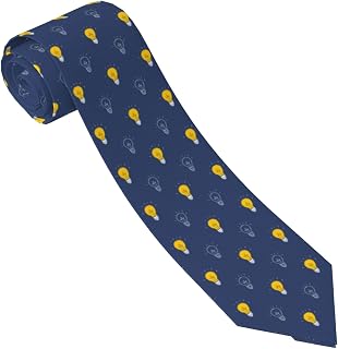 Ties for Men - Comfort blue Light Bulbs Pattern Men's Neckties for Business Wedding Birthday Father's Day