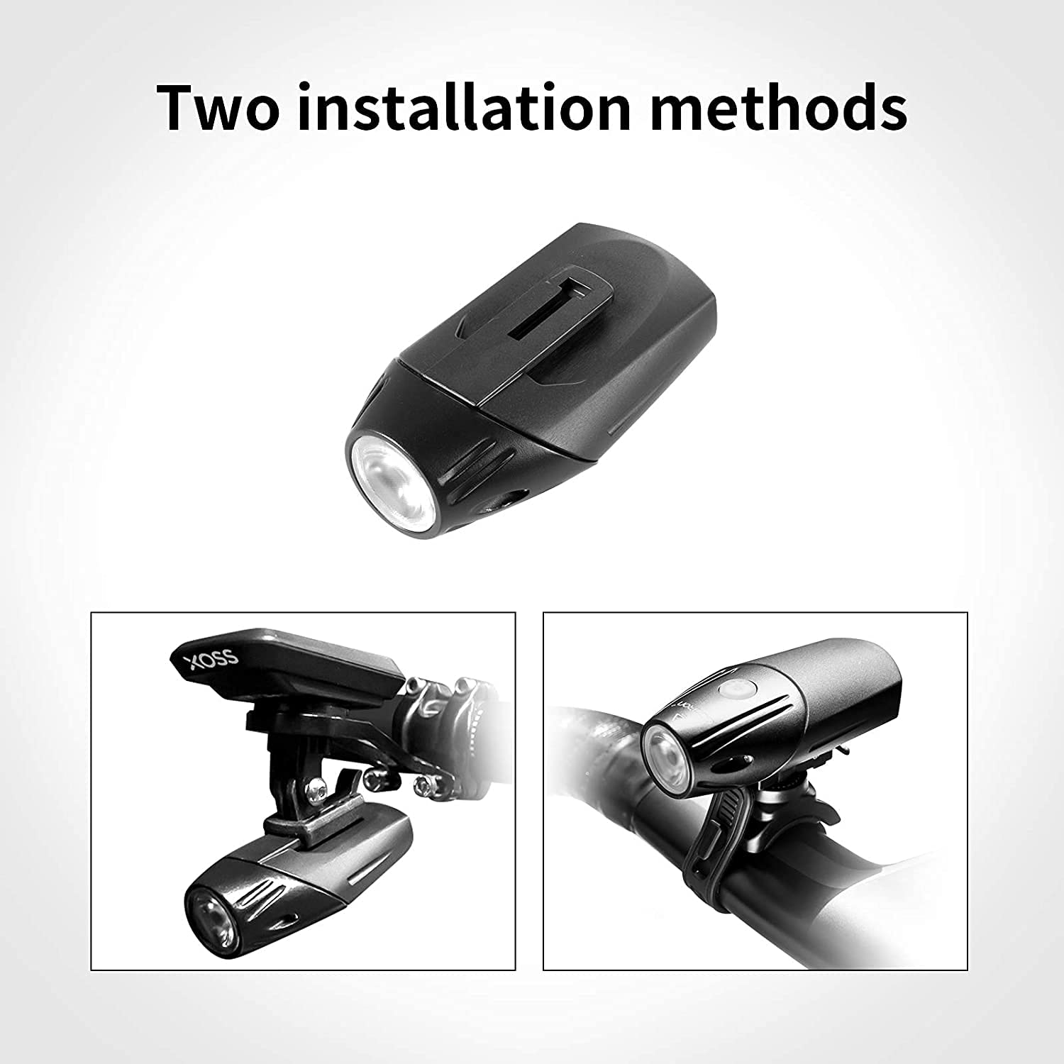 XMING Zestaw światła rowerowego USB Akumulator 500 Lumen IPX4 Wodoodporne przedni światła i LED Inteligentny Rowerowy Lampki Tylne, Hamowanie Wykrywanie wielu środków oświetleniowych do góry, Rowery d