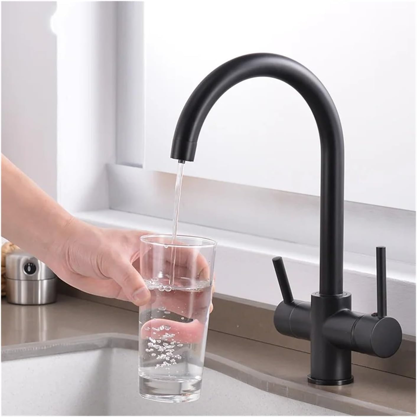 SaryEdge Drinking Water Faucet 3 in 1 Kitchen Sink Faucet with Water Filtration Faucet Bar Water Filter Faucet,Easy Install，D-A，D-A