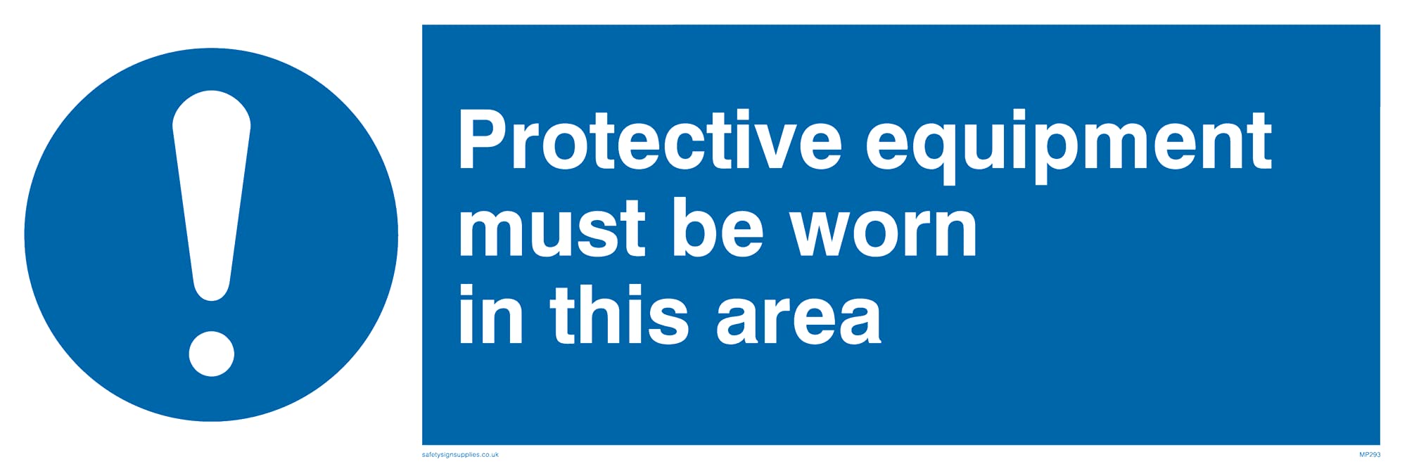 Pack of five - Ppe In This Area Sign - 300x100mm - L31