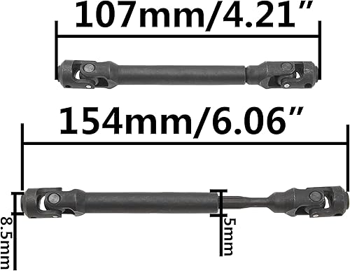 Miniatura 6 de ShareGoo - 2 piezas de actualización de eje de transmisión universal CVD, compatibles con Axial SCX10 SCX10-II Redcat Gen7 Gen8 RC4WD D90 110 RC