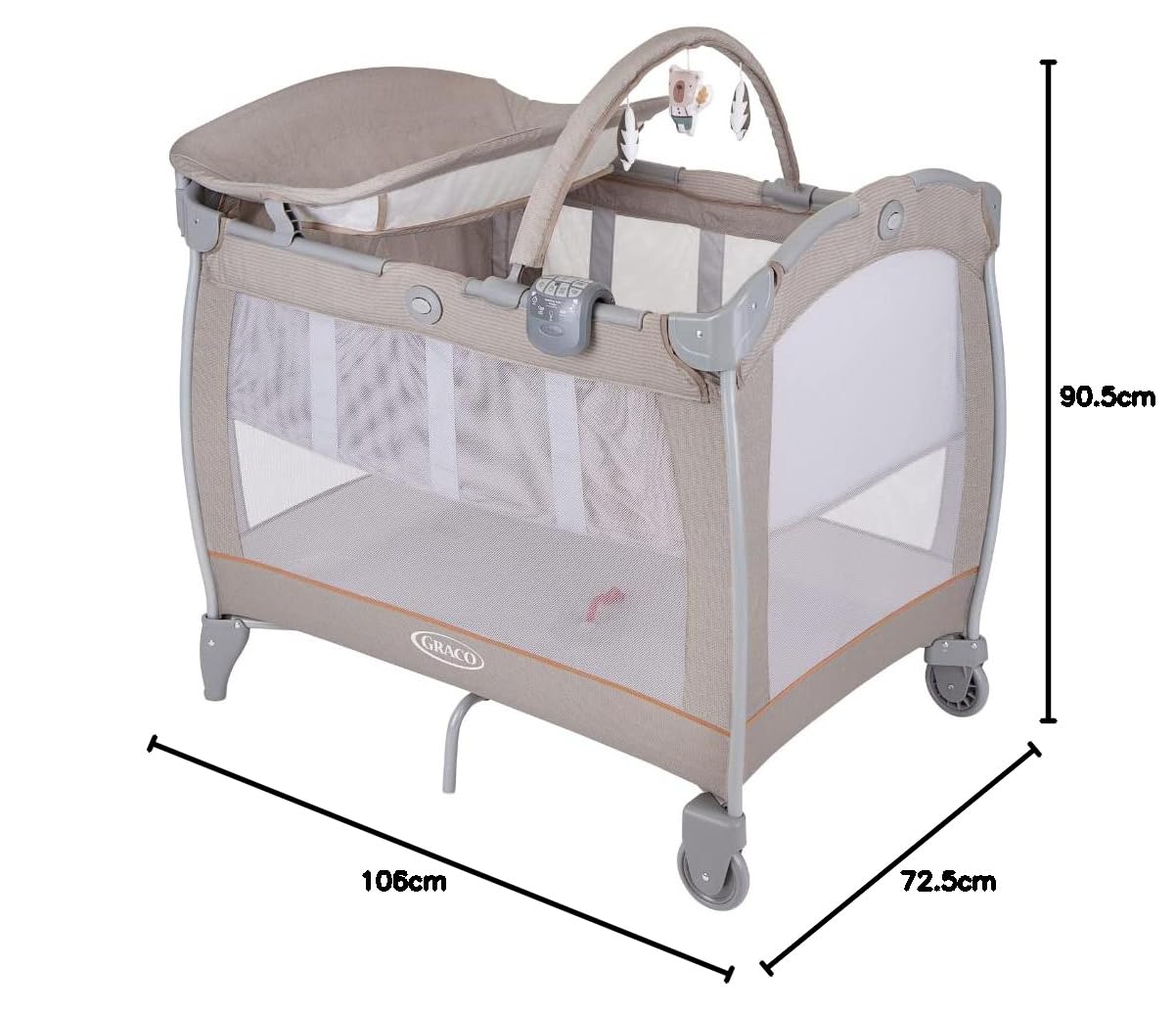 Graco Contour Electra Reisebett mit Stubenwagen, leicht mit Musik, Vibration, Nachtlicht, kompakter Faltung und Tragetasche, geeignet ab Geburt bis ca. 3 Jahre, Little Adventures Fashion