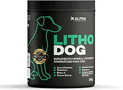 Litho Dog – Suplemento Mineral e Vitamínico para Cães | Algas Marinhas, Ômega 3, Minerais Orgânicos, Pré e Probióticos | Evita Queda de Pelos | 150g