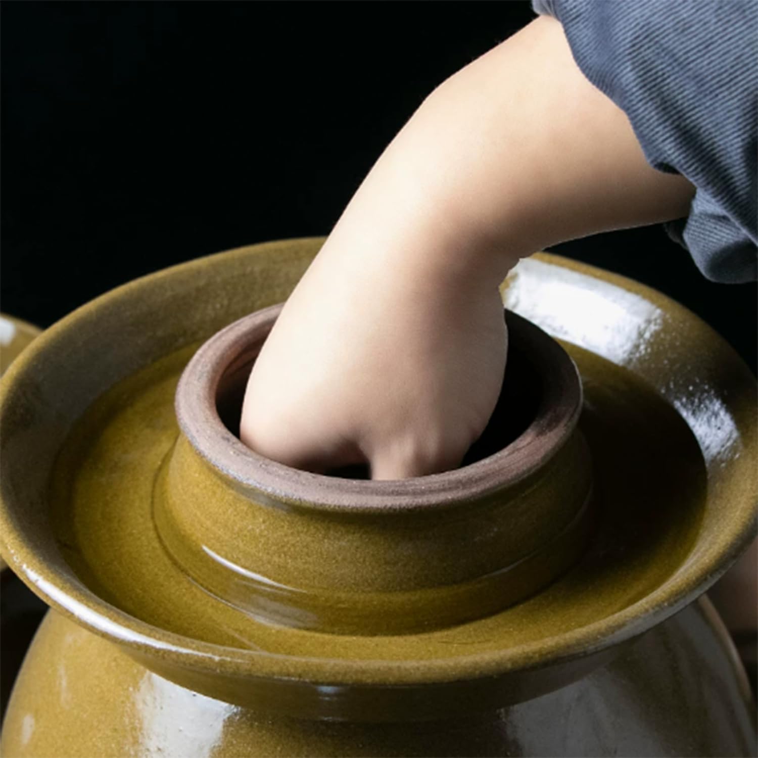 Pot de cornichon en céramique chinoise, boîte de fermentation alimentaire