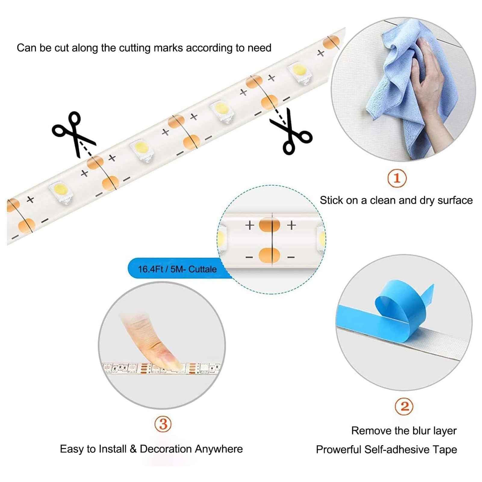 Strisce Luminose A LED Alimentate A Batteria Con Telecomando, Bianco Caldo, Dimmerabili, Autoadesive, Tagliabili, Impermeabili, Per TV, Cucina, Armadi, Camera Da Letto(Warmes Licht,10M(600LEDS))
