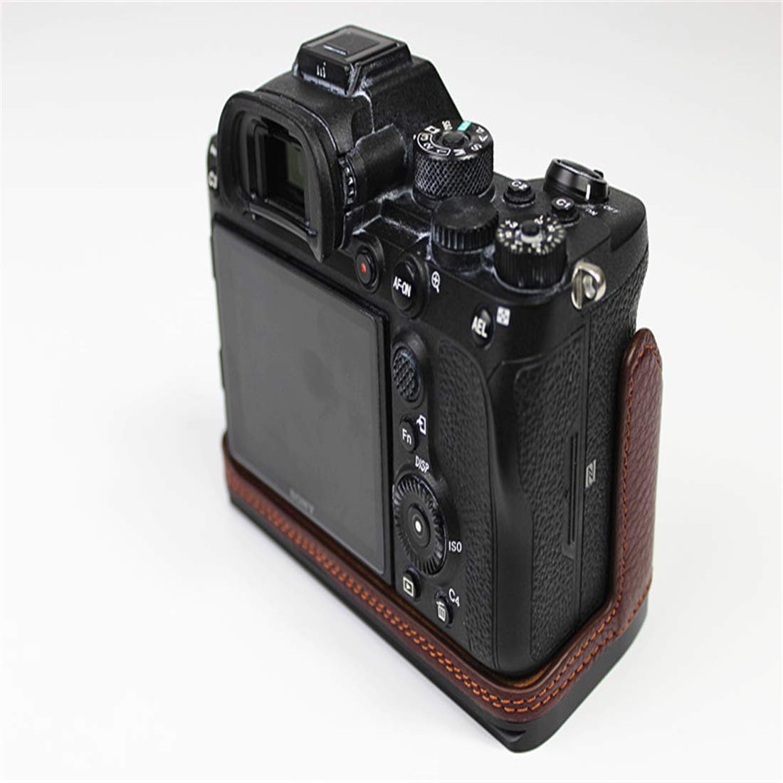 Custodia per Fotocamera in Pelle, Borsa per Fotocamera Copertura Completa del Corpo AntiGraffio Protettivo per Sony A7RIII-A7M3-A7SIII-A9, A7R4-A9II,Litchi Pattern Brown,a7r4
