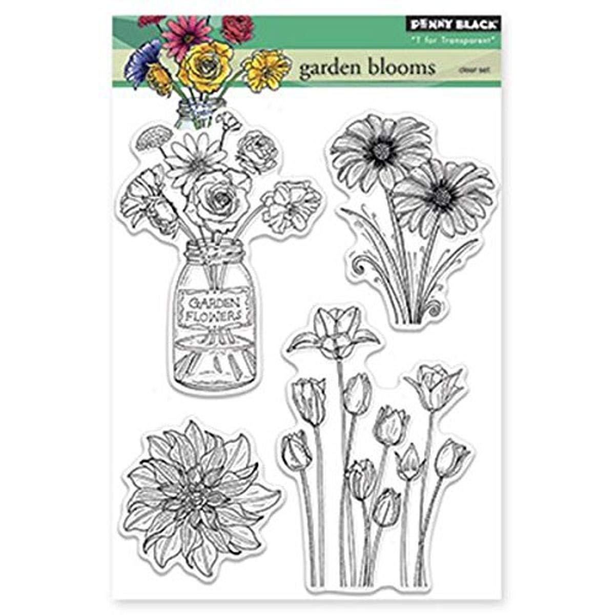 Penny Black 30-215 Garden Blooms Sheet Clear Stamp, 5 by 7.5-Inch