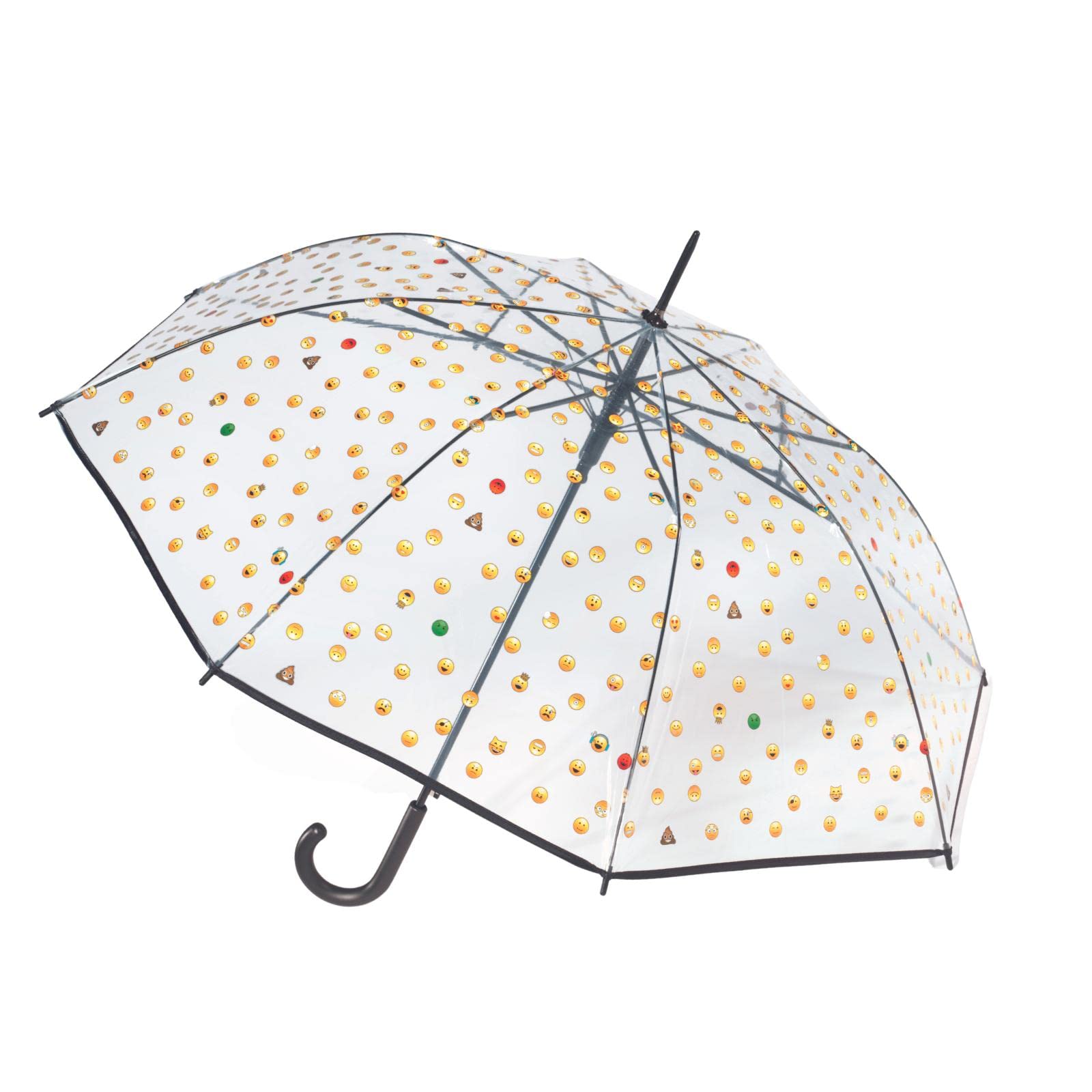 happy rain Essentials Emoticons Transparent Long AC parasol 86 cm przezroczysty czerwony