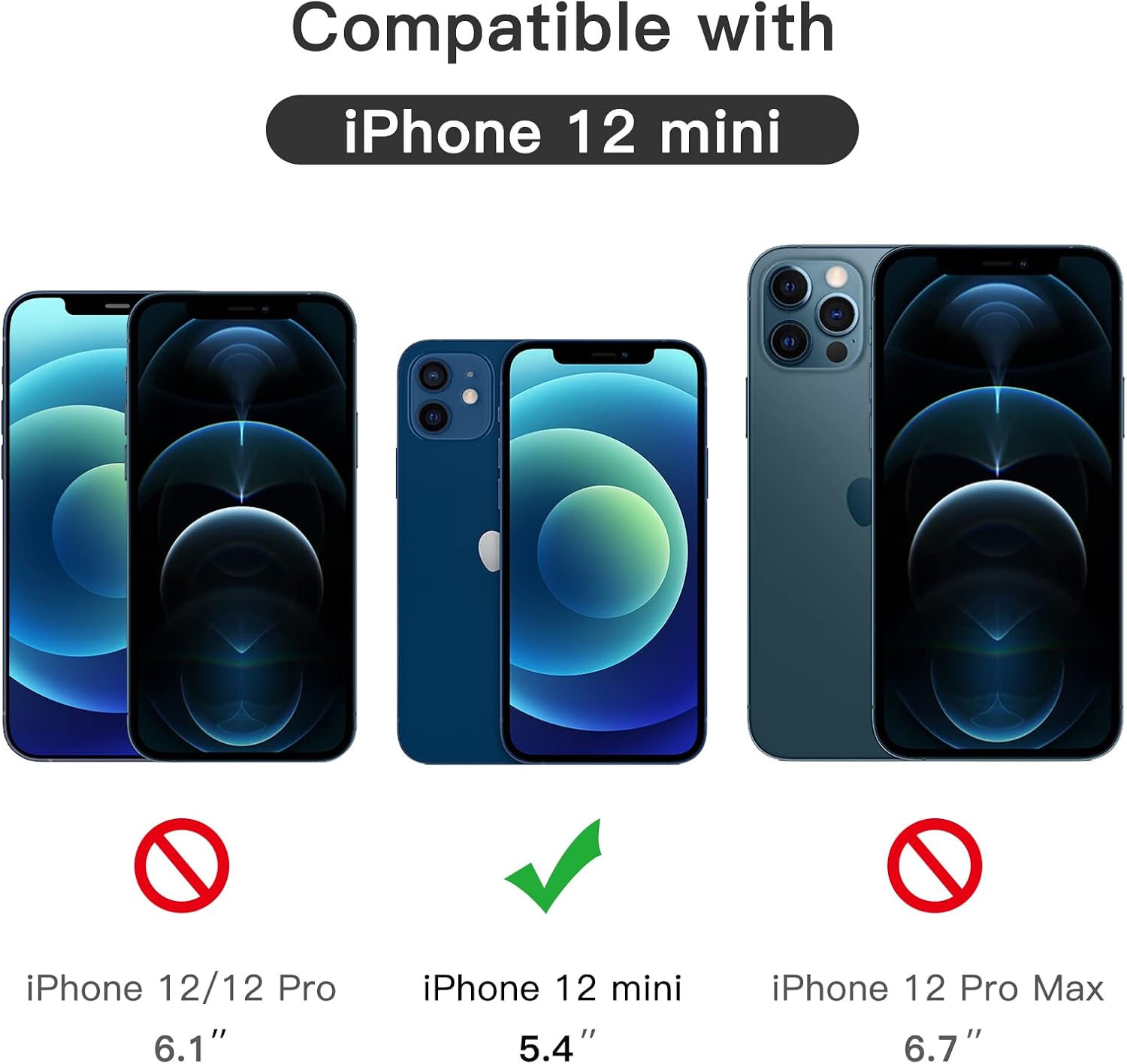 JETech Full Coverage Screen Protector for iPhone 12 mini 5.4-Inch, 9H Tempered Glass Film Case-Friendly, HD Clear, 3-Pack