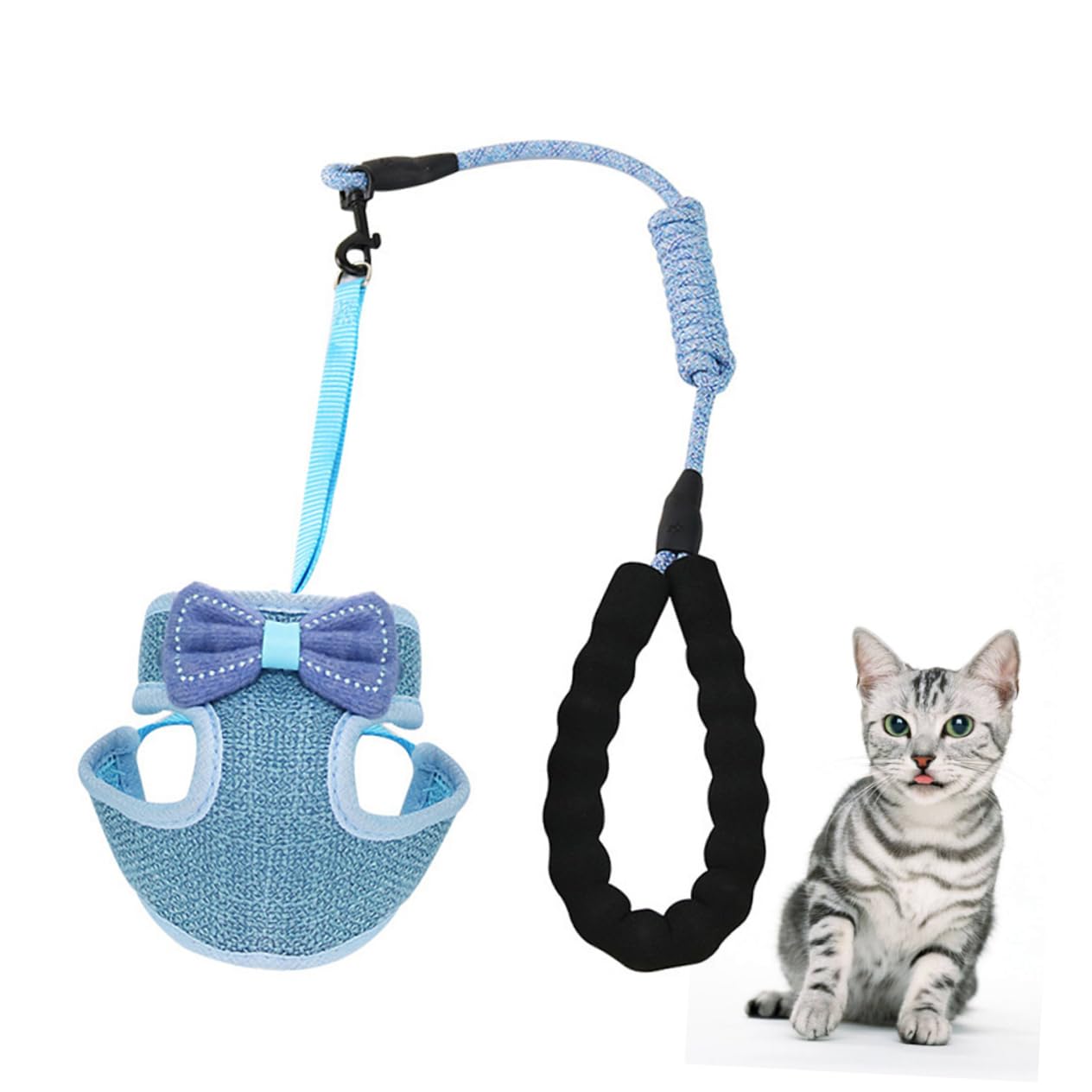 Beavorty 3 Pezzi Regolabile Gatto Bowknot Gilet Petto Cinghia Comoda Per Gatti Da 2 5-10 Kg Facile Da
