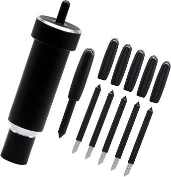 Kyuionty 5 Pcs Deep Cut Blade Housing Kit, 60-Degree Tungsten Tip Black
