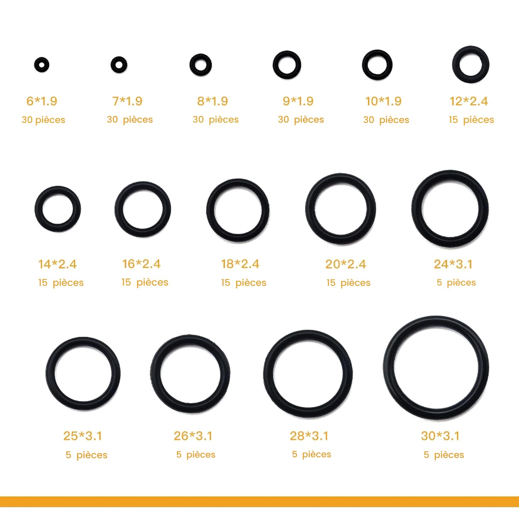 250 Pezzi Rondelle in Gomma di 15 Misure, Gommino Elettrico Guarnizioni Anello Set, Rondella O-ring per Rubinetti da Cucina Impianti Idraulici
