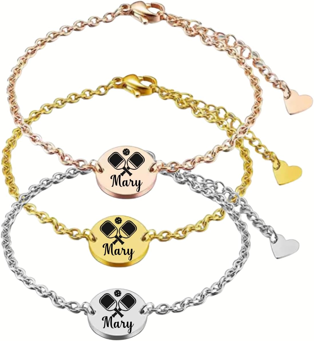 Pickleball Bracelet, Personalized Pickleball Name Engraving Jewelry, Custom Engraved Pickleball Bracelet for Women, Teens, and Girls, Pickleball Players Accessories