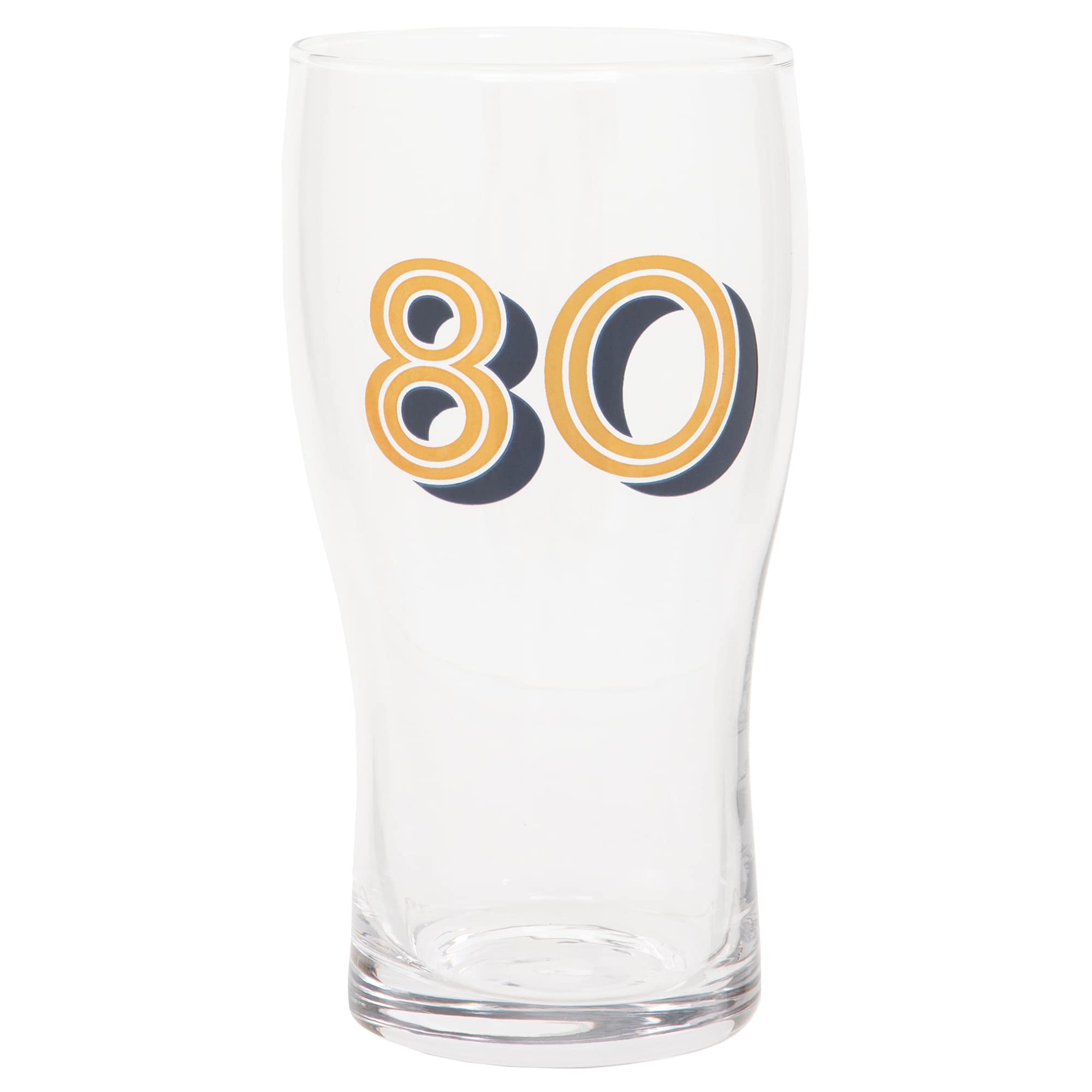 Maturi Gold 80th Birthday Beer Pint Glass - 570ml / 1 Pint