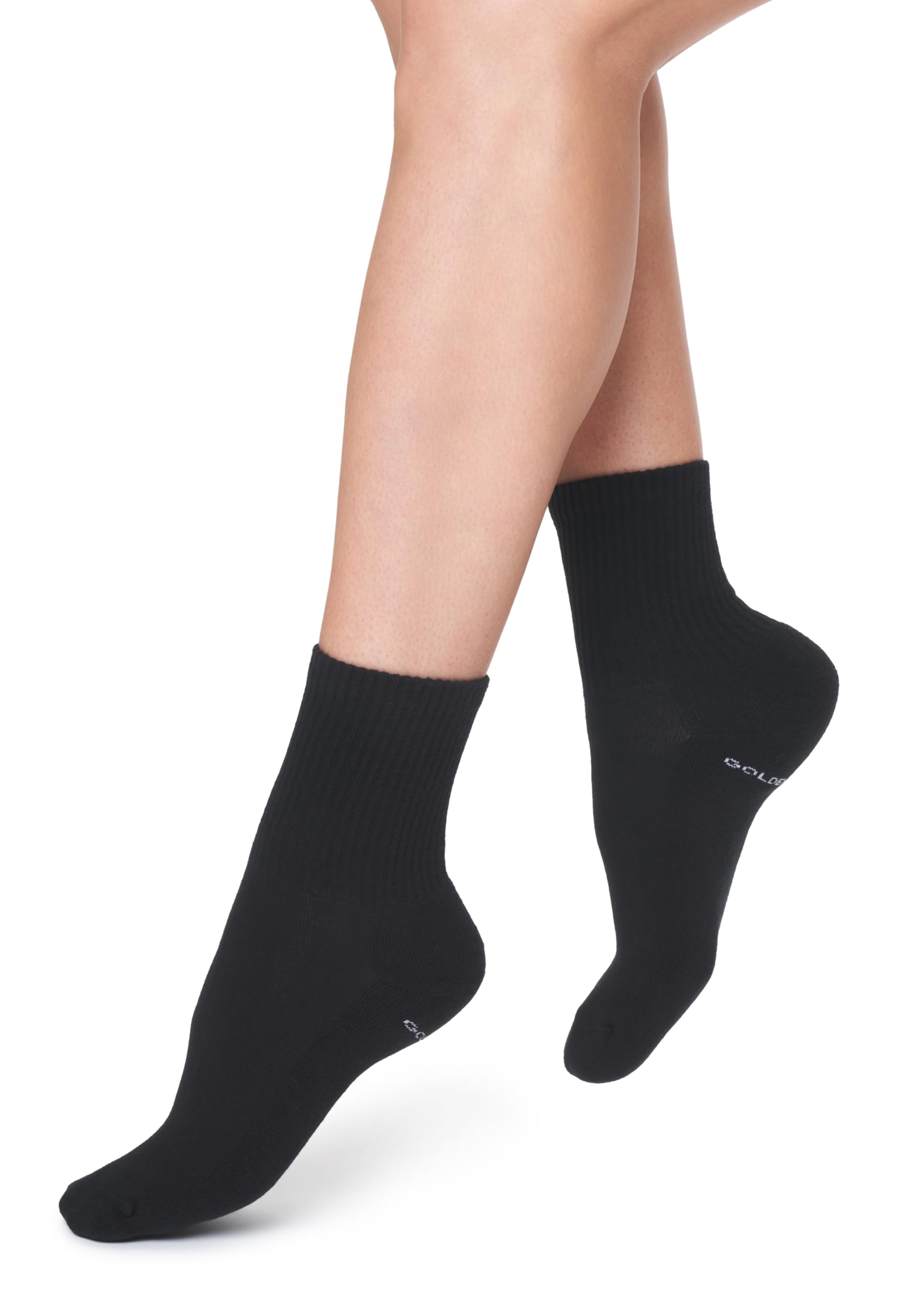 Golden Lady 6 PAIA CALZINI SPORT COTONE E SPUGNA, NERO, TG. UNICA