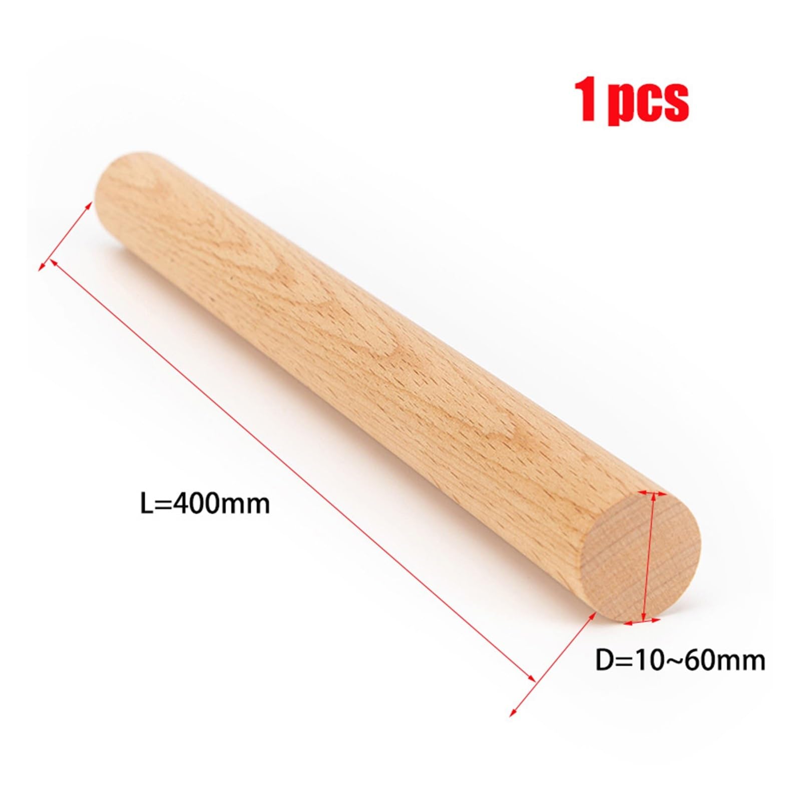 Batonnet En Bois 1/2/5/10Pcs Round Wooden Stick 400mm Long DIY Wood Handmade 10/12/14/16/18/20/22/25/28//30/35/40/45/50/60mm Diameter Woodworking(10pcs 400mm,50mm)