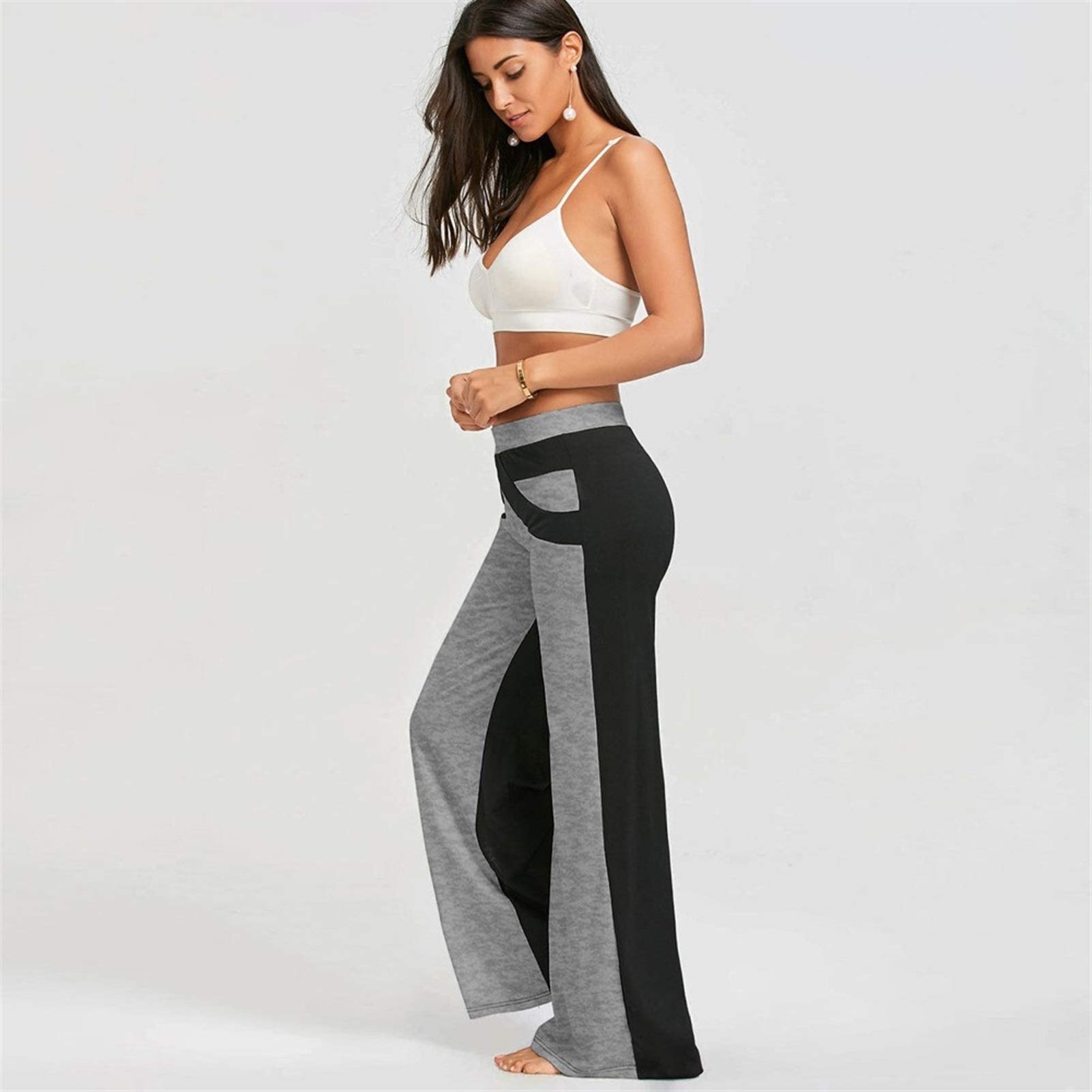 Mujeres Pantalones Pantalones Pantalones De Campana Pantalones De Destello Cintura Alta Pierna Pantalones Deportivos Pantalones De Deportes Señoras Cintura Elástica Pantalones Sueltos Loose