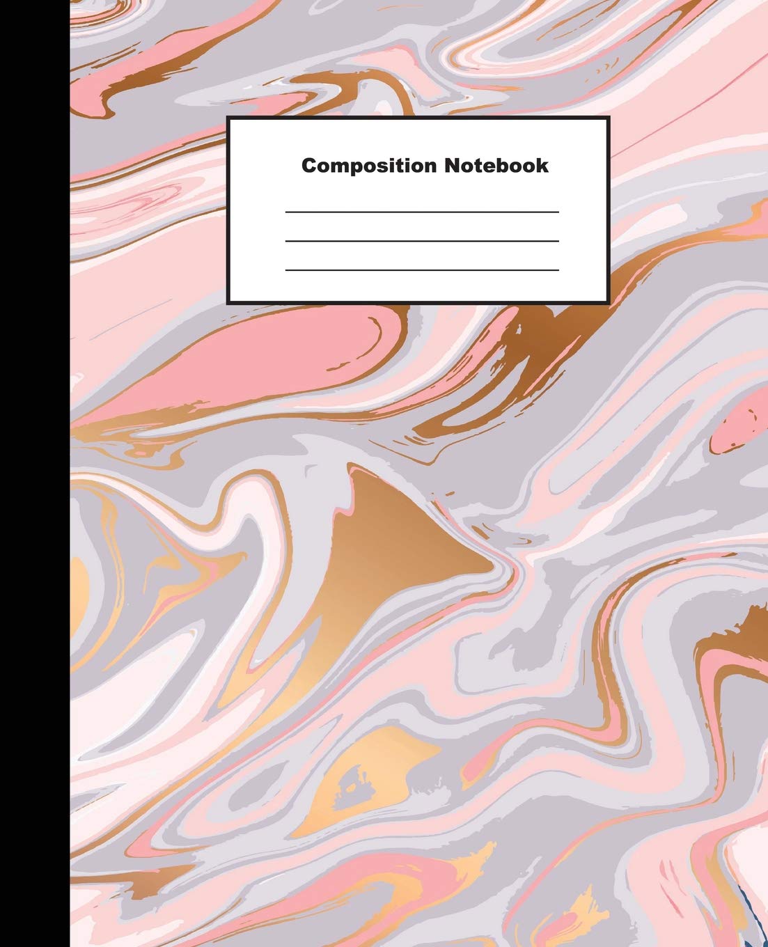Composition Notebook: Pink Liquid Marble Background Wide Ruled Jottings Paper