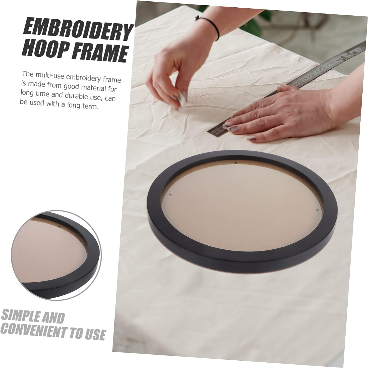 MAGICLULU Circle Picture Frame Embroidery Display Frame Wall Art Craft Hoop Home Decor Compact Size