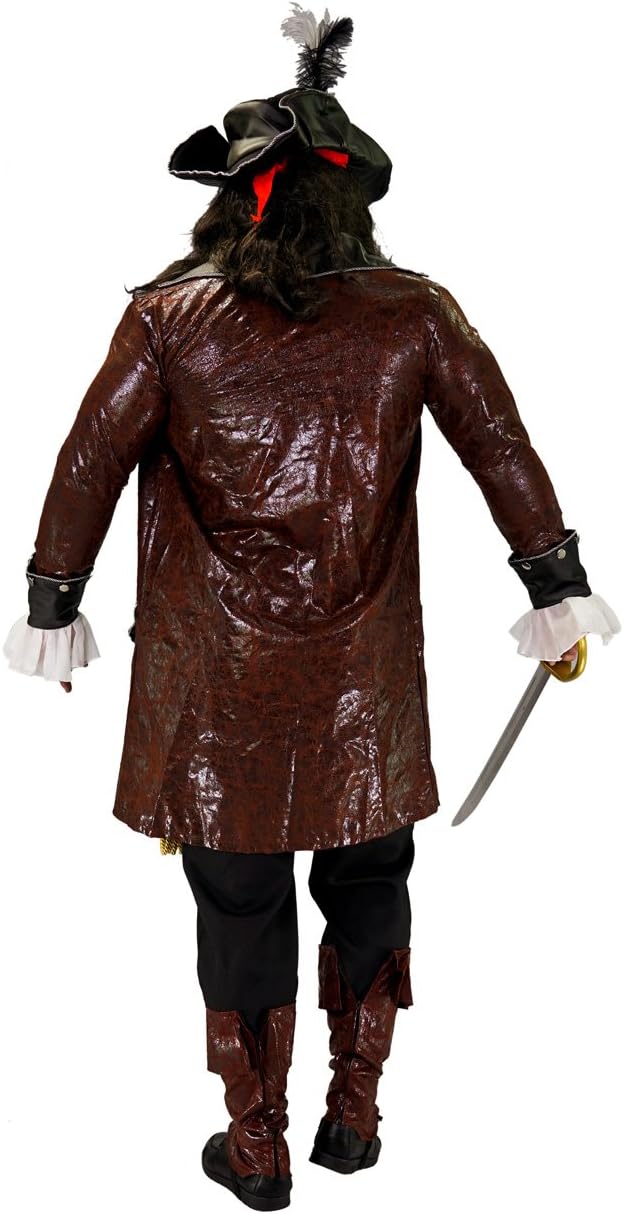 Men's Deluxe Pirate Costume, Black,orange.. - Image 3