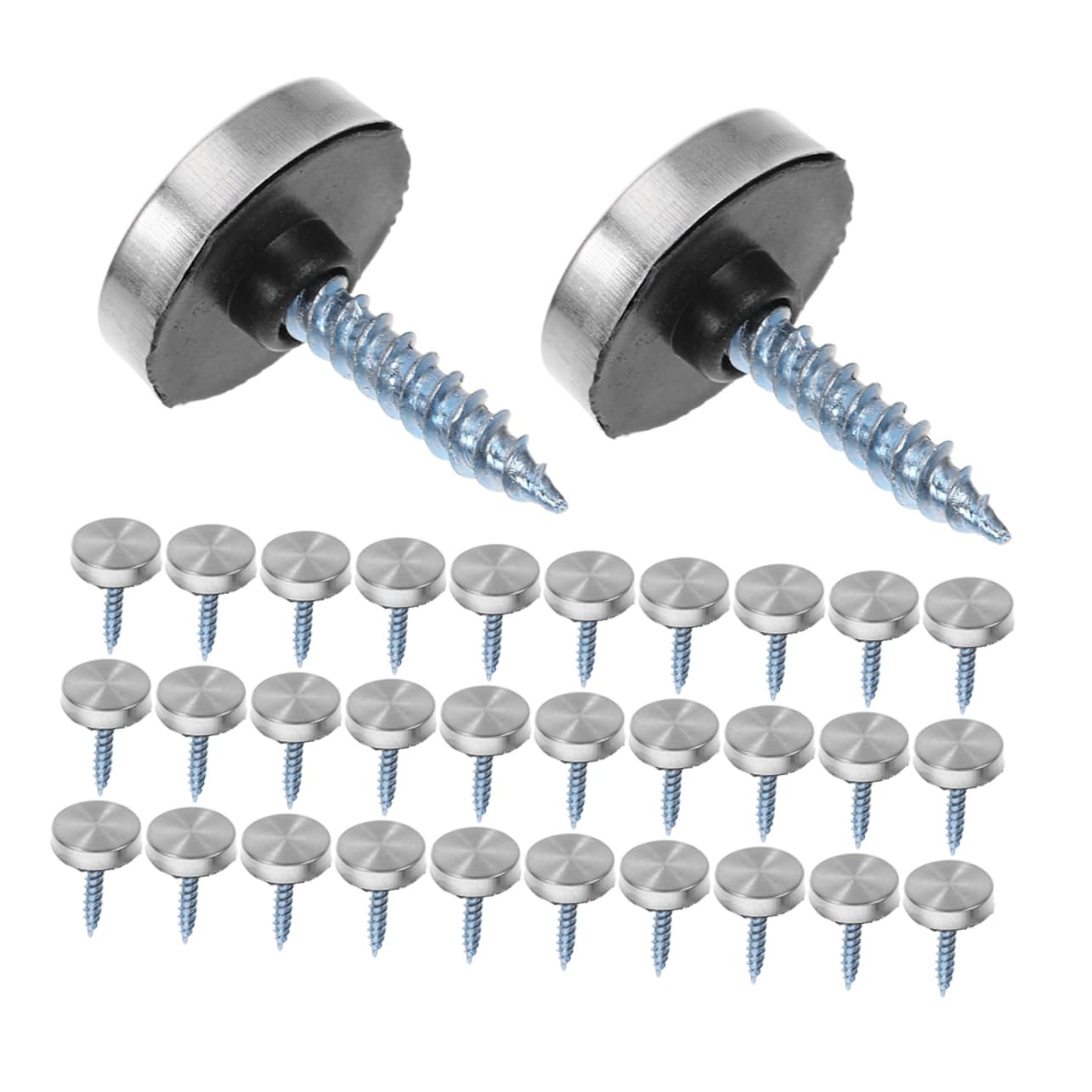 MUCKLILY Stainless Steel Decorative Cover Nails Mirror Nails for Advertising Glass Panel Hinge Caps Easy Installation