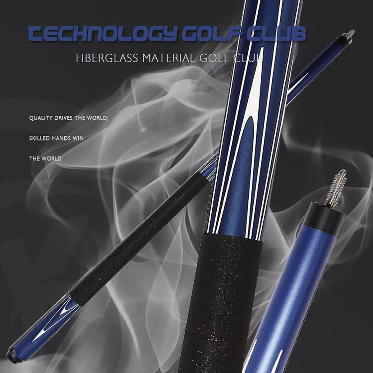 Stecca da biliardo in fibra di carbonio, 147,3 cm, professionale, 538-567 g, regolabile, punte da 13 mm, colore: blu