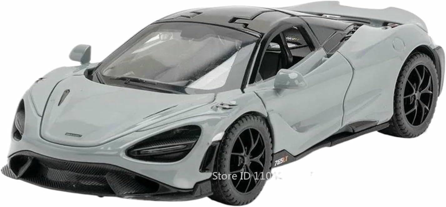 DEAVER Diecast 1:32 For Mclaren 720S For 765Lt Scale Alloy Car Models Realistic Openable Door Finished Vehicle Model Collection(For 765lt Silver)