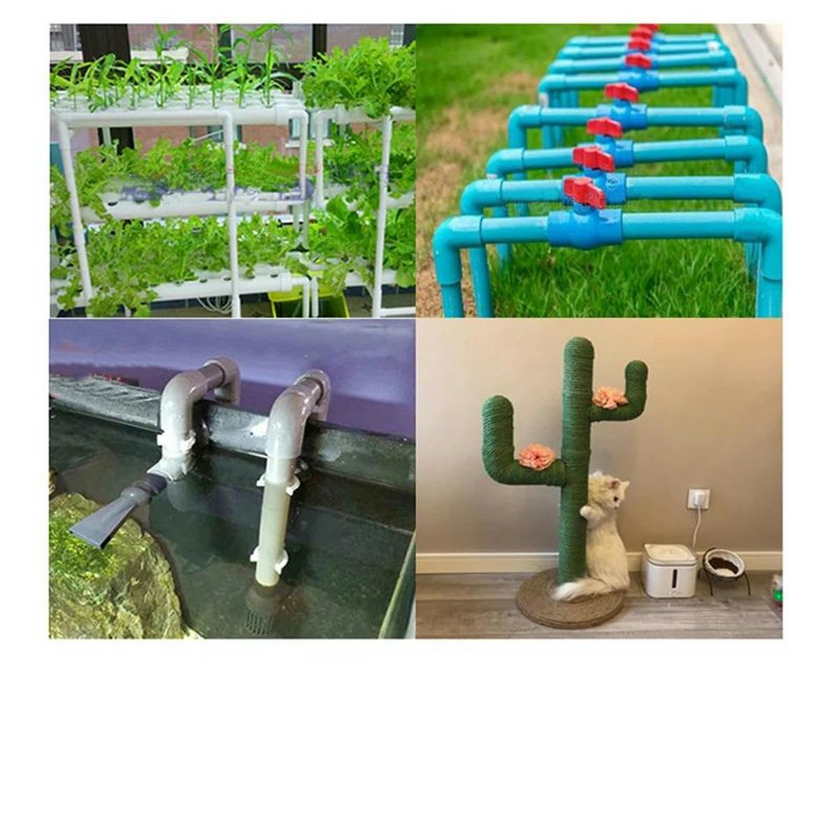 Codo de PVC de 3 vías 20 mm, 25 mm, 32 mm, 40 mm, 50 mm Conector de tubería de instalación de tubería de presión de solvente métrico-albo-50 mm-2 piezas