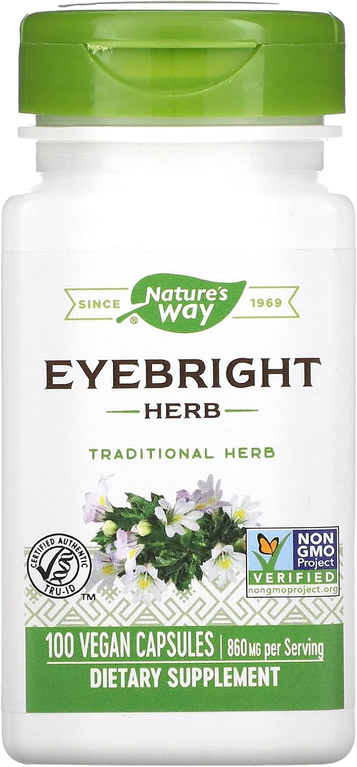 Nature's Way Eyebright Herb, 860 mg per Serving, 100 Vegan Capsules((Exp/02/28/2029))