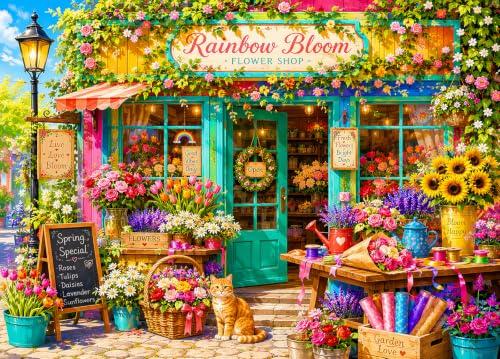 Flower Shop Jigsaw Puzzles 1000 Pieces for Adults