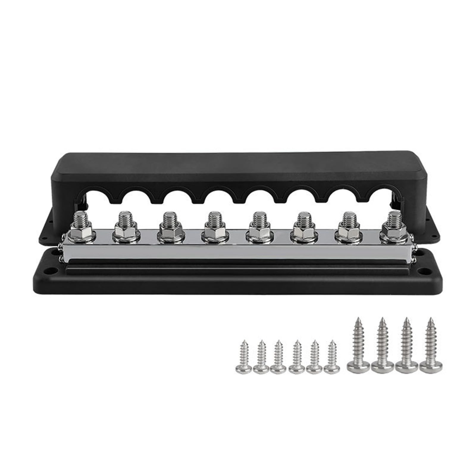 8-Pfosten Stromverteilerblock Sammelschiene Mit Abdeckung 600-A Schiffsbatterieklemmen Verteilerblock (3/8 Zoll)