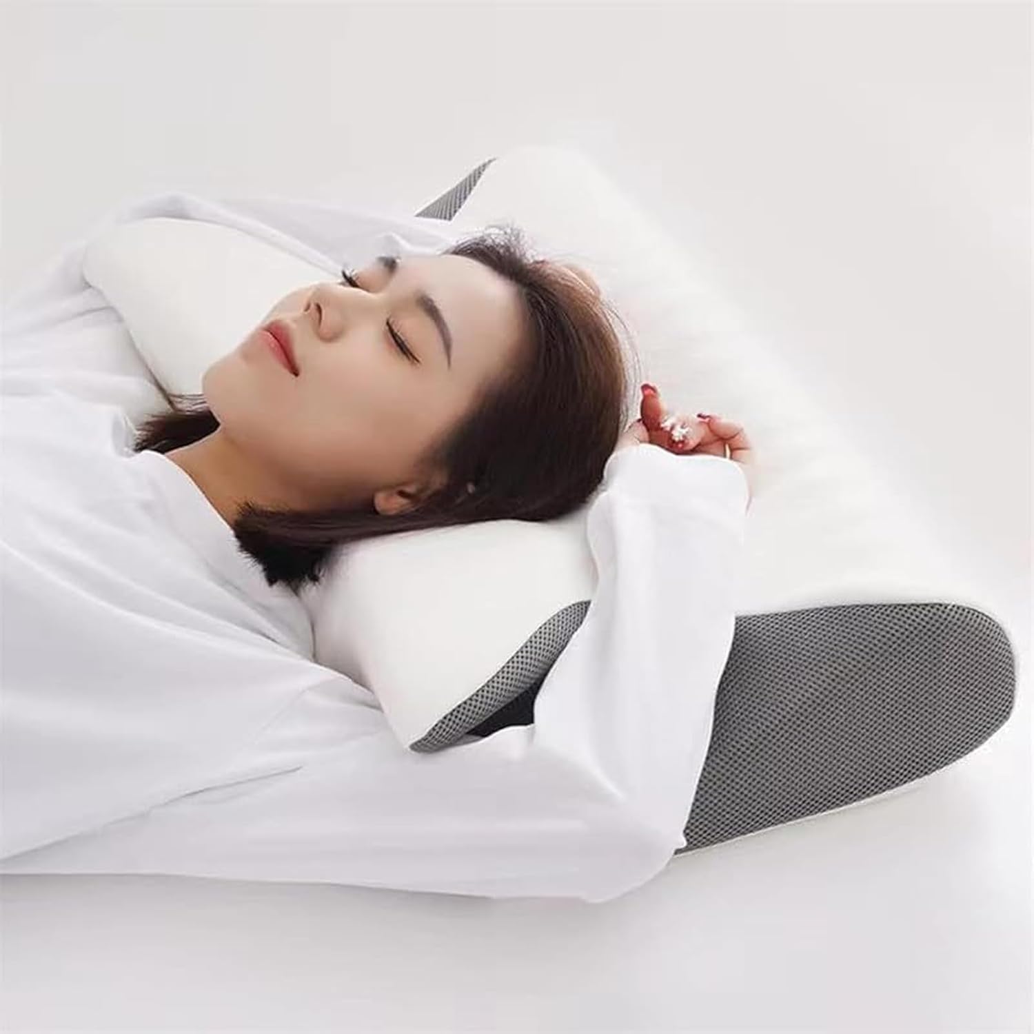 Oreiller SOYA 2.0, SOYA Oreiller, Oreillers Ergonomique Cervical Soyas, 2 en 1Orthopédique à Mémoire de Forme pour Dormir sur Le Dos et Le Côté, Douleurs Cou, Au Dos Et Aux Épaules (C)