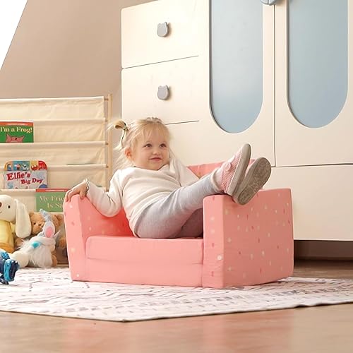 Miniatura 37 de ALIMORDEN Cómodo sofá 2 en 1 para niños, precioso sofá convertible para tumbona para cuentos/siesta, dinosaurios verdes geniales