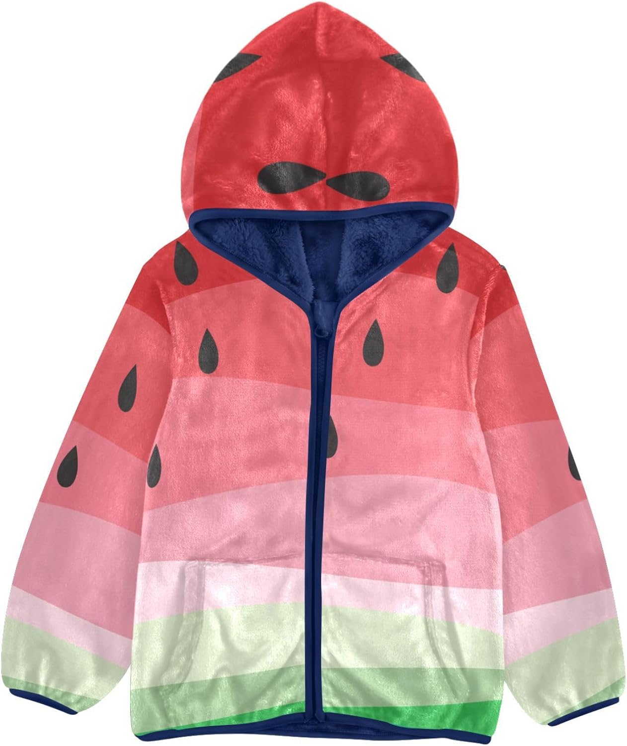Kids Sherpa Fleece Hoodie Zip Up Hooded Sweatshirt Jacket for Boy Girl 3-10 Yrs