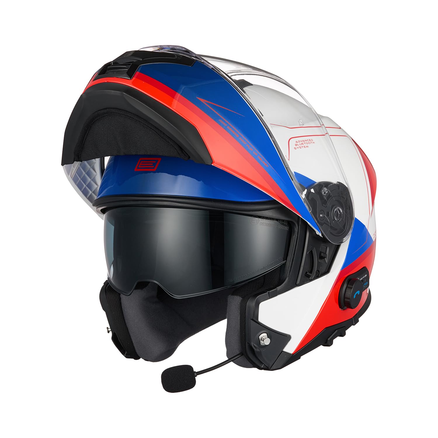 ORIGINE Casco Moto Modulare Bluetooth Interfono Voice Dial Casco Moto Omologato ECE2206 Chiamata Vivavoce