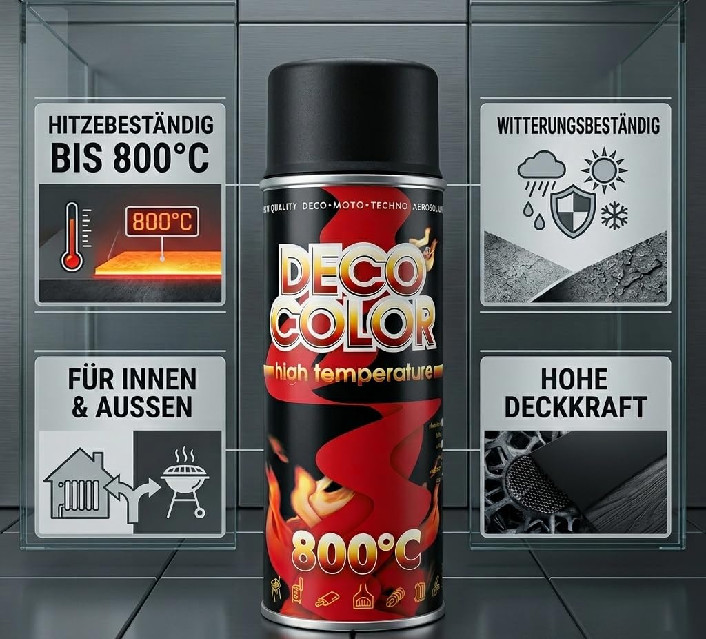 6 Stück 400ml schwarz Ofenlack Auspufflack Lack hitzebeständig 800°C