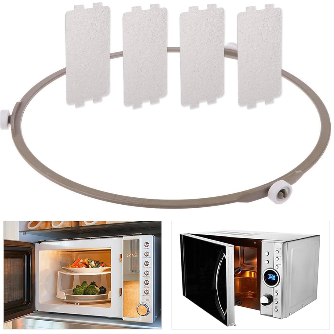 Supporto Girevole Per Microonde Universale | Anello Rotante Plastica 18.7cm | Per Piastre Vetro 27/31.5cm - Foto 5