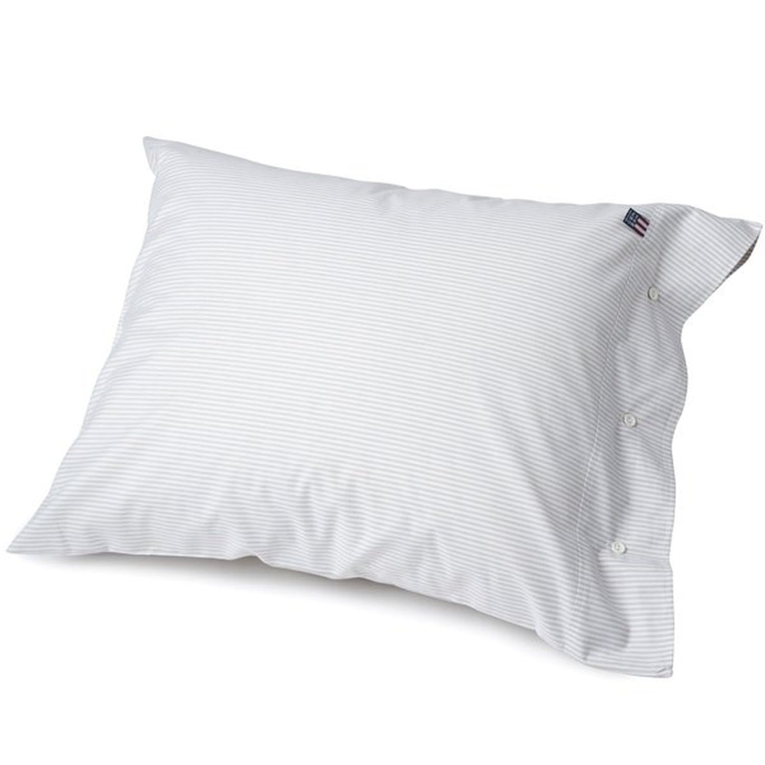 Lexington - Pin Point - Kopfkissenbezug - Bettwäsche - 40 x 40 cm - Farbe: Beige-Weiß gestreift - Baumwolle