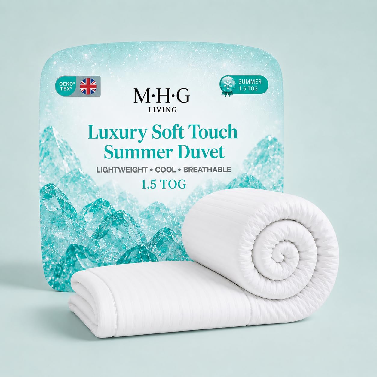 Mhg Living King Size Summer Lightweight Hollowfibre Duvet 1.5 Tog - White - Wilko