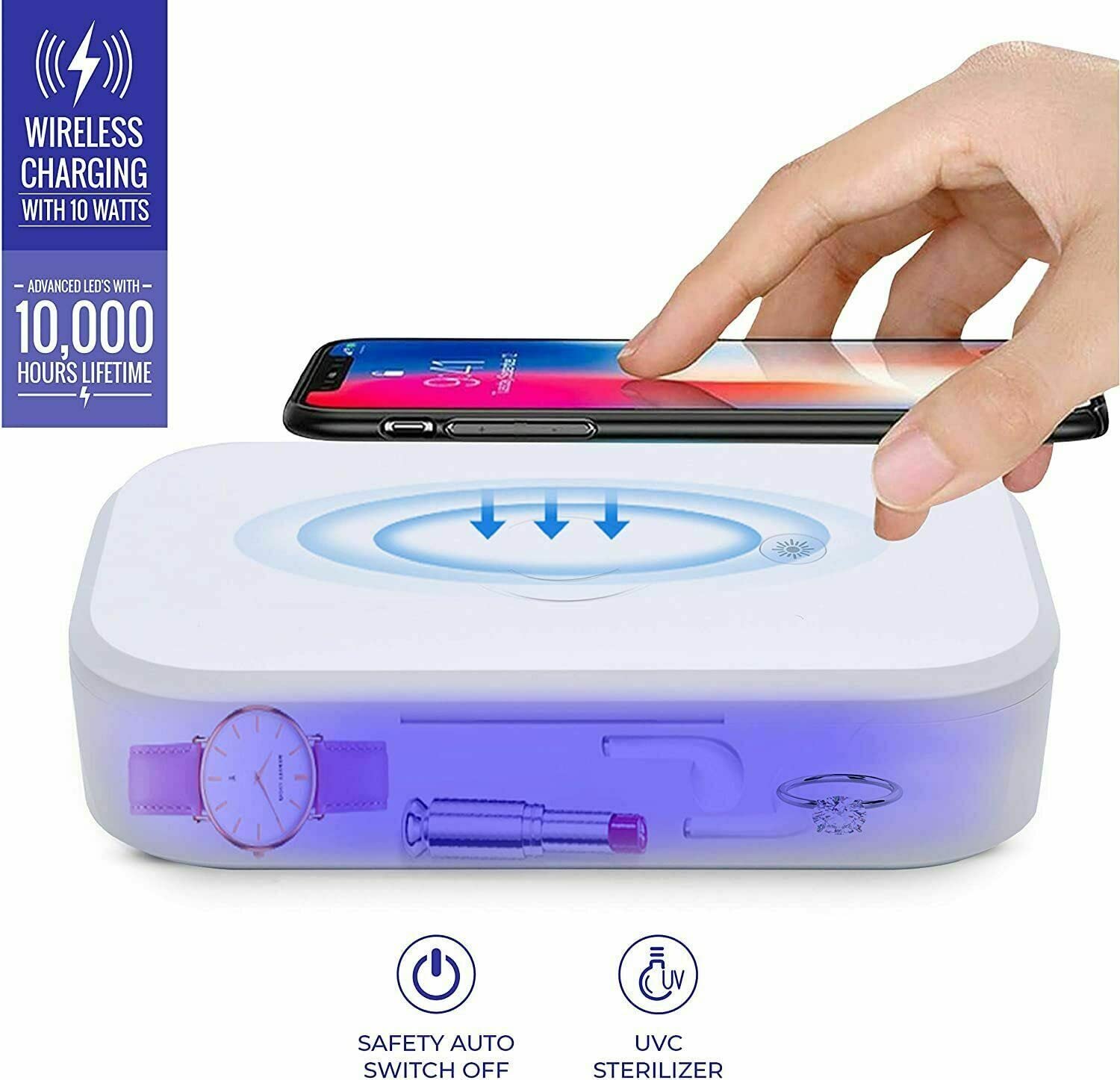 bwoo Sterilizzatore UV per Smartphone Antibatterico Portatile Ricarica Wireless XD-01